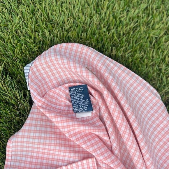 Fish Hippie Men's Long Sleeve Button-Up Shirt, Size M, Plaid, Peach/White - Picture 8 of 9